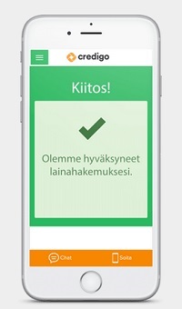 Credigo on mobiilissa todella toimiva, jopa toimivampi kuin perustietokoneella